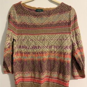 Lauren Jeans Ralph Lauren colorful Knit Top Size Large